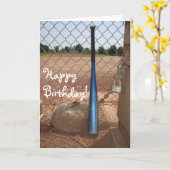 Bonne carte d'accueil de batte de baseball anniver (Fleur jaune)