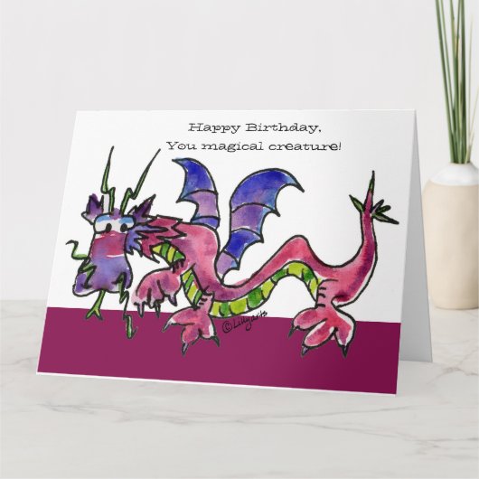 Bonne carte d'ami de la bête du dragon d'anniversa (Devant)