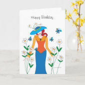 Bonne carte d'amie d'anniversaire (Fleur jaune)