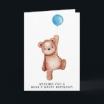 Bonne carte d'animal mignonne d'anniversaire<br><div class="desc">Joyeuse carte d'ours en peluche d'anniversaire pour n'importe qui.</div>
