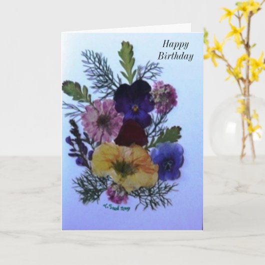 Bonne carte d'anniversaire. (Fleur jaune)