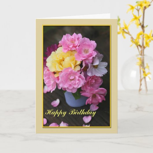 Bonne carte d'anniversaire (Fleur jaune)