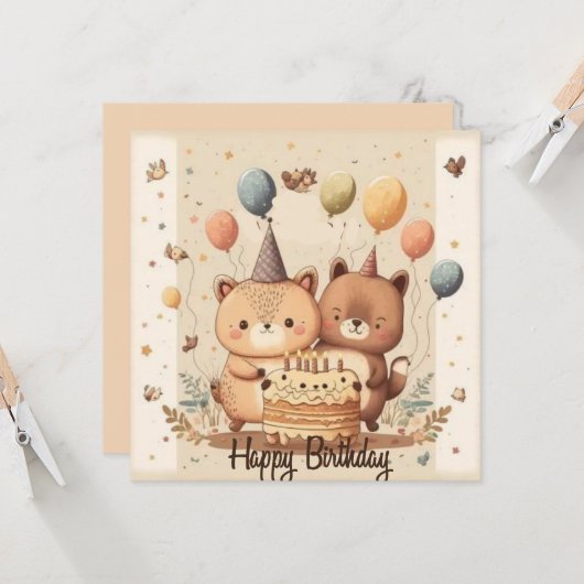 Bonne carte d'anniversaire (Devant/Arrière en situation)