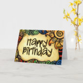 Bonne carte d'anniversaire (Fleur jaune)