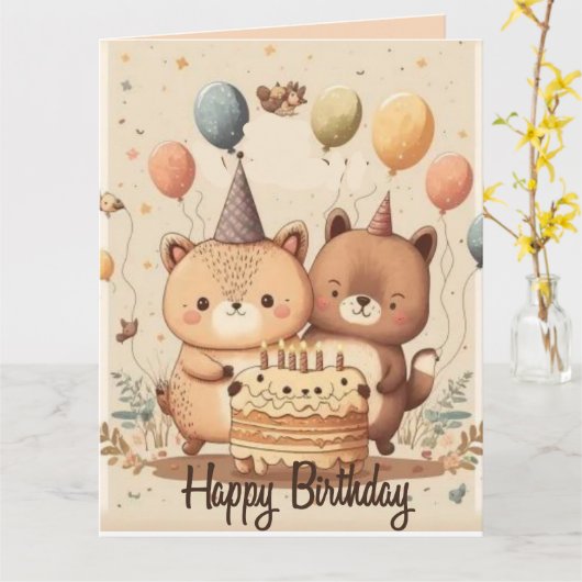 Bonne carte d'anniversaire (Fleur jaune)