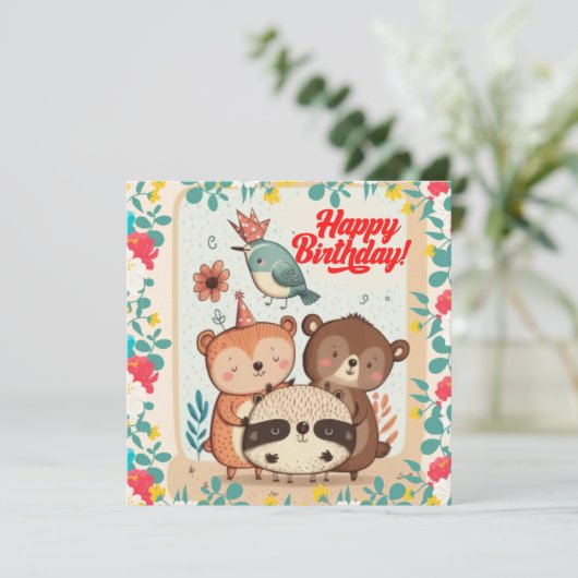 Bonne carte d'anniversaire (Debout devant)