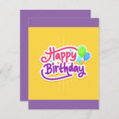 Bonne carte d'anniversaire ! (Devant / Derrière)