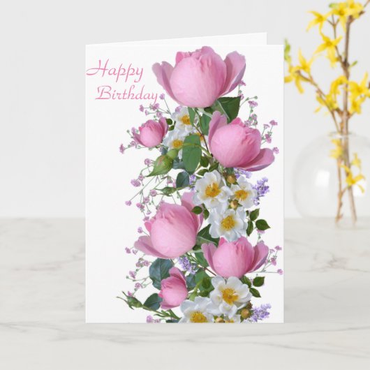 Bonne carte d'anniversaire (Fleur jaune)