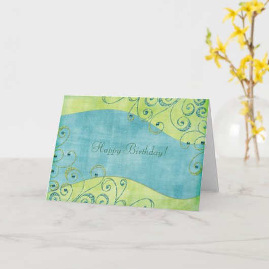 Bonne carte d'anniversaire (Fleur jaune)