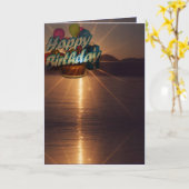 Bonne carte d'anniversaire (Fleur jaune)