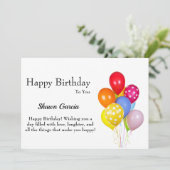 Bonne carte d'anniversaire (Debout devant)
