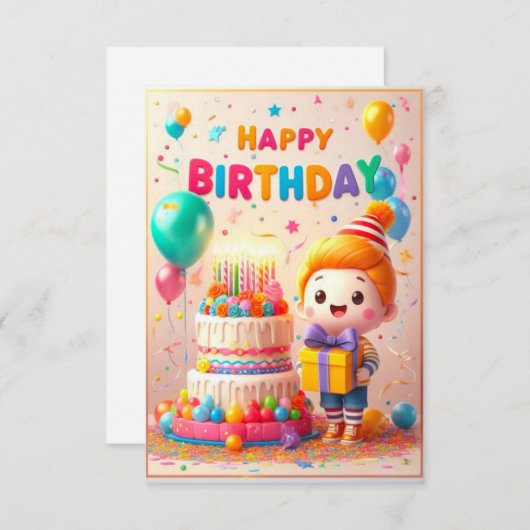 Bonne carte d'anniversaire (Devant / Derrière)