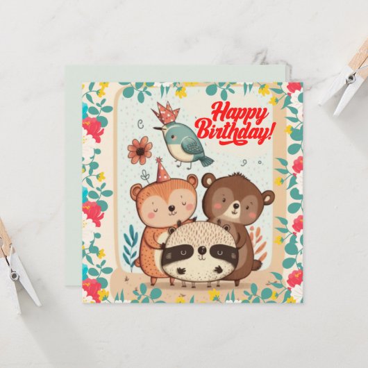 Bonne carte d'anniversaire (Devant/Arrière en situation)