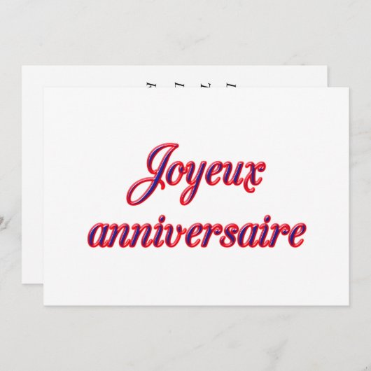 Bonne carte d'anniversaire (Devant / Derrière)