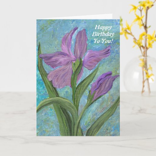 Bonne carte d'anniversaire (Fleur jaune)