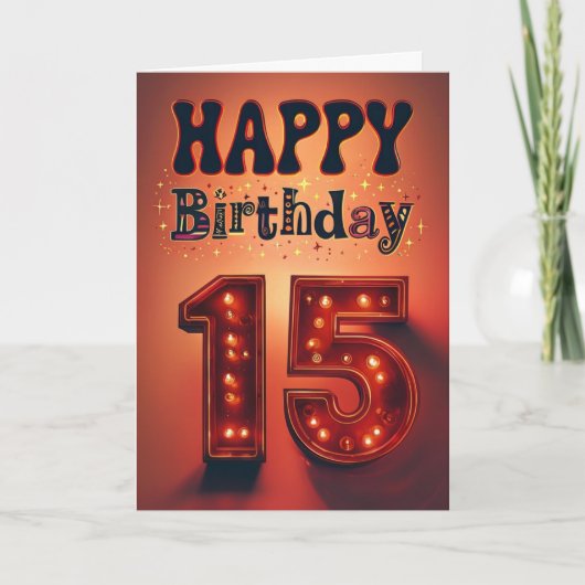 Bonne carte d'anniversaire 15e (Devant)