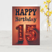 Bonne carte d'anniversaire 15e (Fleur jaune)