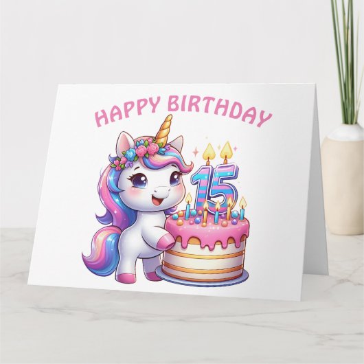 Bonne carte d'anniversaire 15e (Devant)