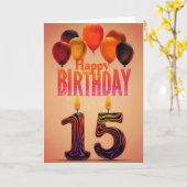 Bonne carte d'anniversaire 15e (Fleur jaune)