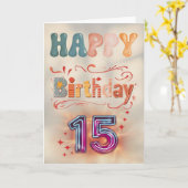 Bonne carte d'anniversaire 15e (Fleur jaune)