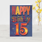 Bonne carte d'anniversaire 15e (Fleur jaune)