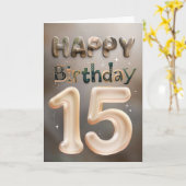 Bonne carte d'anniversaire 15e (Fleur jaune)