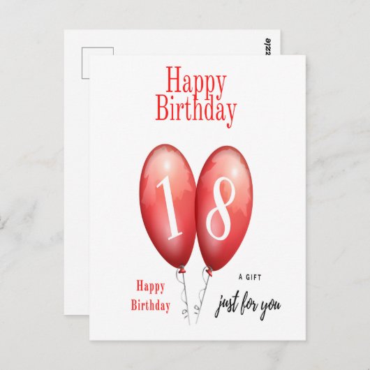 Bonne carte d'anniversaire 18e (Devant / Derrière)