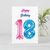 Bonne carte d'anniversaire 18e (Debout devant)