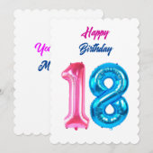 Bonne carte d'anniversaire 18e (Devant / Derrière)
