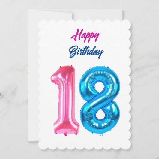 Bonne carte d'anniversaire 18e (Devant)