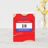 Bonne carte d'anniversaire 18e pour un coureur (Fleur jaune)