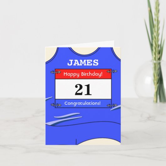 Bonne carte d'anniversaire 21e pour un coureur (Devant)