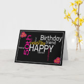 Bonne carte d'anniversaire 50e (Fleur jaune)