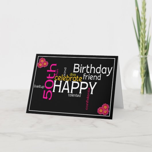 Bonne carte d'anniversaire 50e (Devant)