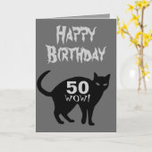 Bonne carte d'anniversaire 50e. (Fleur jaune)