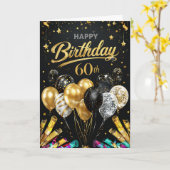 Bonne carte d'anniversaire 60e (Fleur jaune)
