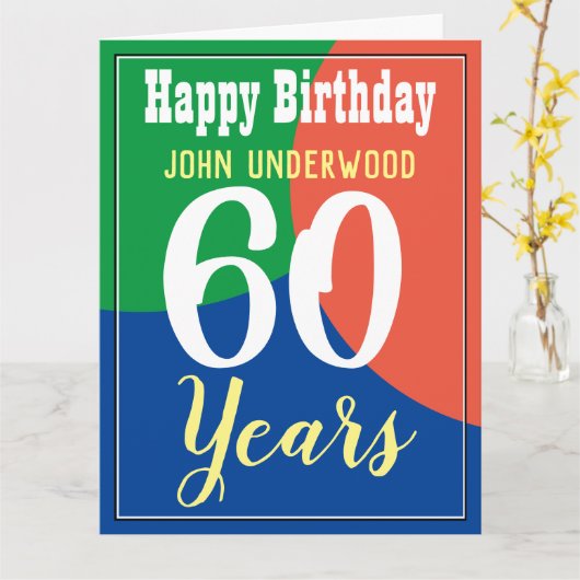 Bonne carte d'anniversaire 60e (Fleur jaune)