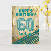 Bonne carte d'anniversaire 60e (Fleur jaune)