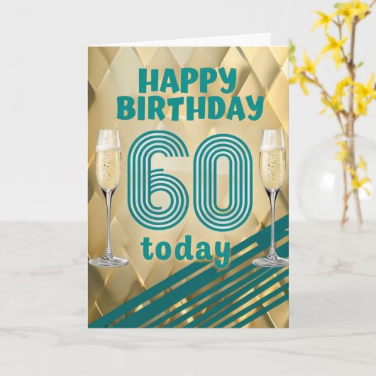 Bonne carte d'anniversaire 60e (Fleur jaune)