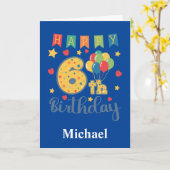 Bonne carte d'anniversaire 6e (Fleur jaune)