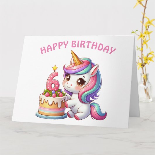 Bonne carte d'anniversaire 6e (Fleur jaune)