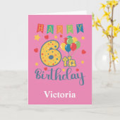 Bonne carte d'anniversaire 6e (Fleur jaune)