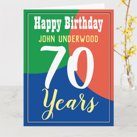 Bonne carte d'anniversaire 70e (Fleur jaune)