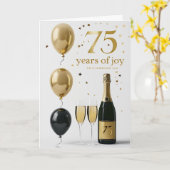 Bonne carte d'anniversaire 75e (Fleur jaune)