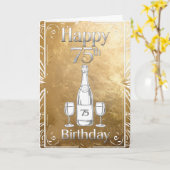 Bonne carte d'anniversaire 75e (Fleur jaune)