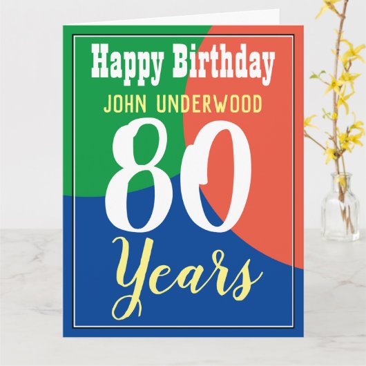 Bonne carte d'anniversaire 80e (Fleur jaune)