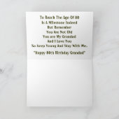 Bonne carte d'anniversaire 80e pour GRANDAD (Intérieur)