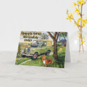 Bonne carte d'anniversaire 80e pour papa (Fleur jaune)