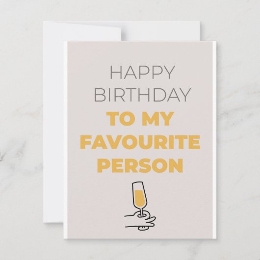 Bonne carte d'anniversaire à ma personne préférée (Devant)