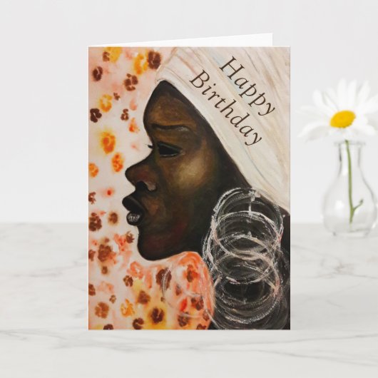 Bonne carte d'anniversaire Africaine fille de beau (Petite plante)